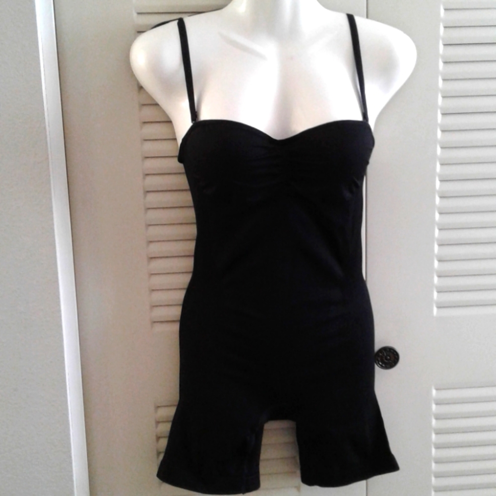 Womens Black Spaghetti Strap Body Shaper